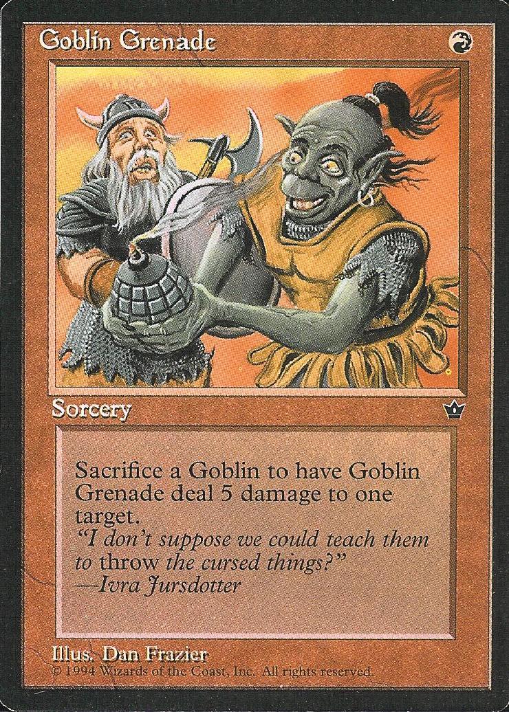 Goblin Grenade (1) (Fallen Empires) Damaged / Poor