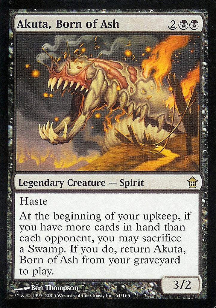 Akuta, Born of Ash (Saviors of Kamigawa) Light Play
