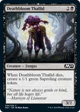 Deathbloom Thallid (Magic 2021 Core Set) Medium Play