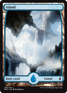 Island (256) (Full Art) (Battle for Zendikar) Near Mint Foil
