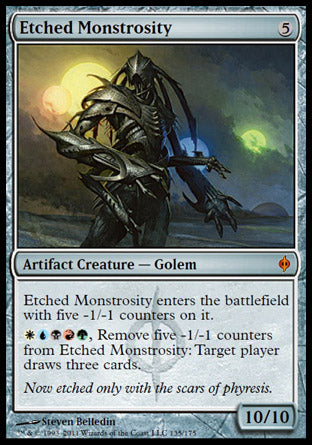 Etched Monstrosity (New Phyrexia) Medium Play