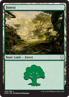 Forest (268) (Dominaria) Medium Play Foil