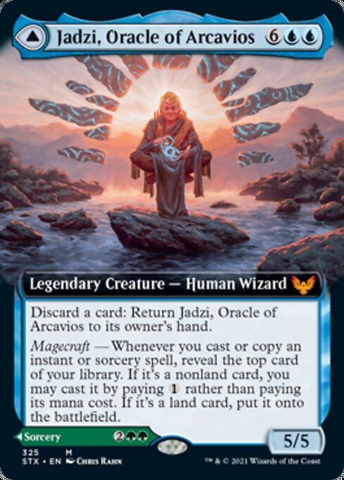Jadzi, Oracle of Arcavios / Journey to the Oracle (Extended Art) (Strixhaven) Light Play Foil