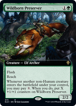 Extended Art Wildborn Preserver (Throne of Eldraine) Near Mint Foil