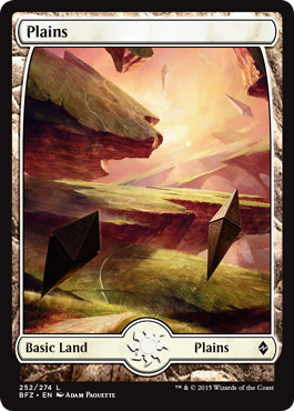 Plains (252) (Full Art) (Battle for Zendikar) Light Play Foil
