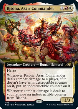 Risona, Asari Commander (Extended Art) (Kamigawa: Neon Dynasty) Near Mint Foil