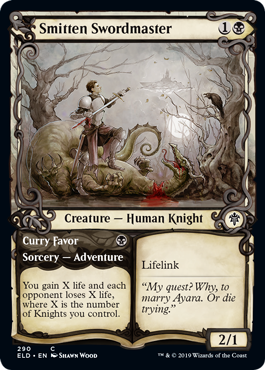 Showcase Smitten Swordmaster (Throne of Eldraine) Near Mint Foil