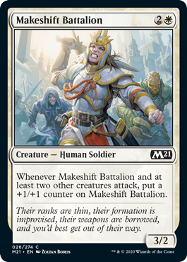 Makeshift Battalion (Magic 2021 Core Set) Medium Play
