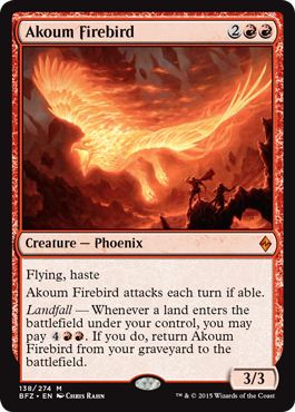 Akoum Firebird (Battle for Zendikar) Medium Play