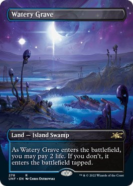 Watery Grave (Borderless) (Unfinity) Light Play Foil