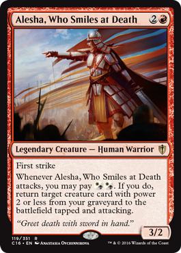 Alesha, Who Smiles at Death (Commander 2016 Edition) Light Play