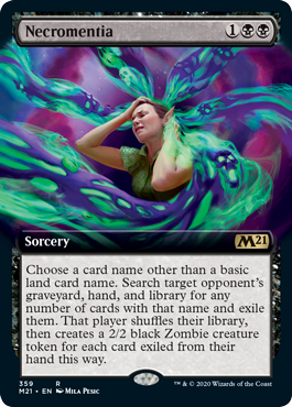 Necromentia (Extended Art) (Magic 2021 Core Set) Light Play