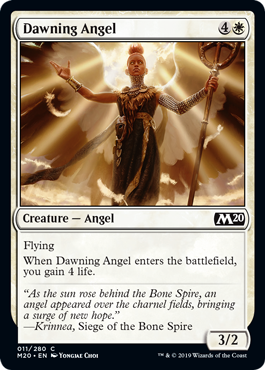 Dawning Angel (Magic 2020 Core Set) Medium Play