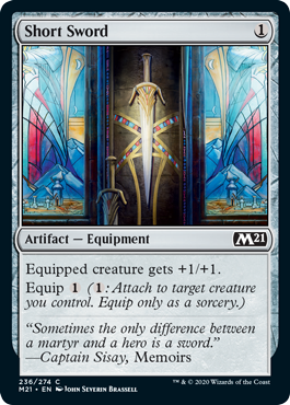 Short Sword (Magic 2021 Core Set) Light Play