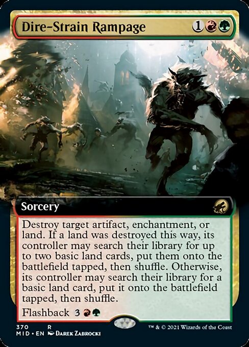 Dire-Strain Rampage (Extended Art) (Innistrad: Midnight Hunt) Near Mint