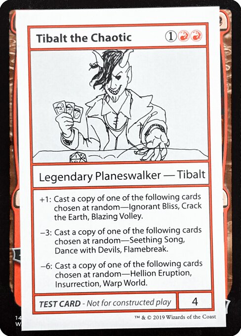 Tibalt The Chaotic (No PW Symbol) (Mystery Booster Test Print 2021) Medium Play