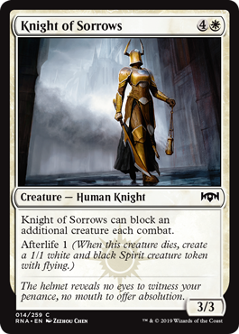 Knight of Sorrows (Ravnica Allegiance) Light Play