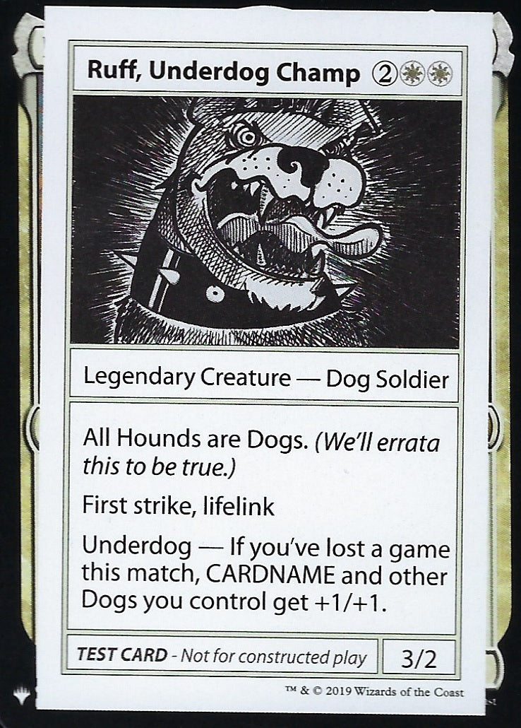 Ruff, Underdog Champ (Mystery Booster Test Print) Near Mint