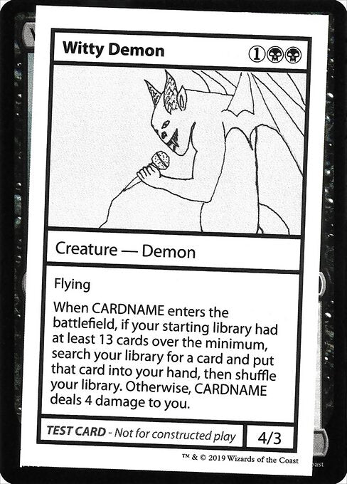 Witty Demon (No PW Symbol) (Mystery Booster Test Print 2021) Near Mint