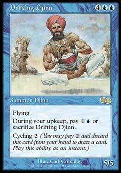 Drifting Djinn (Urza's Saga) Light Play