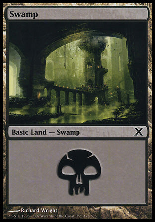 Swamp (375) (10th Edition) Light Play