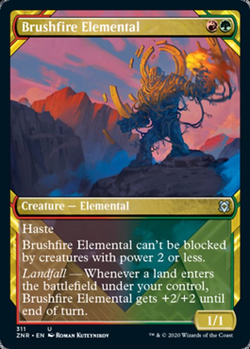 Brushfire Elemental (Showcase) (Zendikar Rising) Light Play