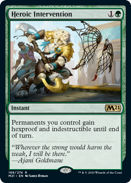 Heroic Intervention (Magic 2021 Core Set) Medium Play