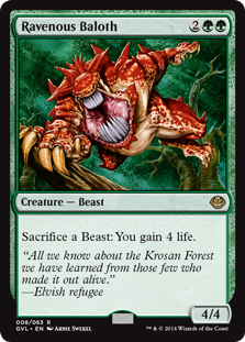 Ravenous Baloth (Duel Decks Anthology: Garruk vs Liliana) Medium Play