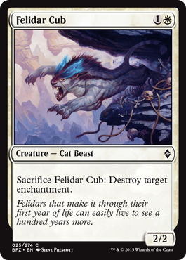 Felidar Cub (Battle for Zendikar) Medium Play
