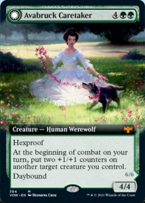 Avabruck Caretaker / Hollowhenge Huntmaster (Extended Art) (Innistrad: Crimson Vow) Light Play