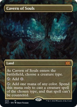 Cavern of Souls (Borderless) (Double Masters 2022) Light Play Foil