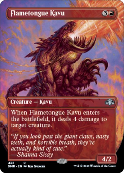 Flametongue Kavu (Borderless) (Dominaria Remastered) Near Mint