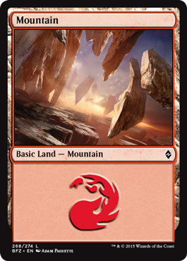 Mountain (268) (Battle for Zendikar) Light Play