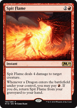 Spit Flame (Magic 2019 Core Set) Medium Play