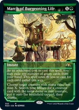 March of Burgeoning Life (Showcase) (Kamigawa: Neon Dynasty) Near Mint Foil