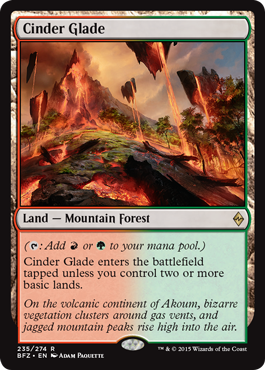 Cinder Glade (Battle for Zendikar) Light Play