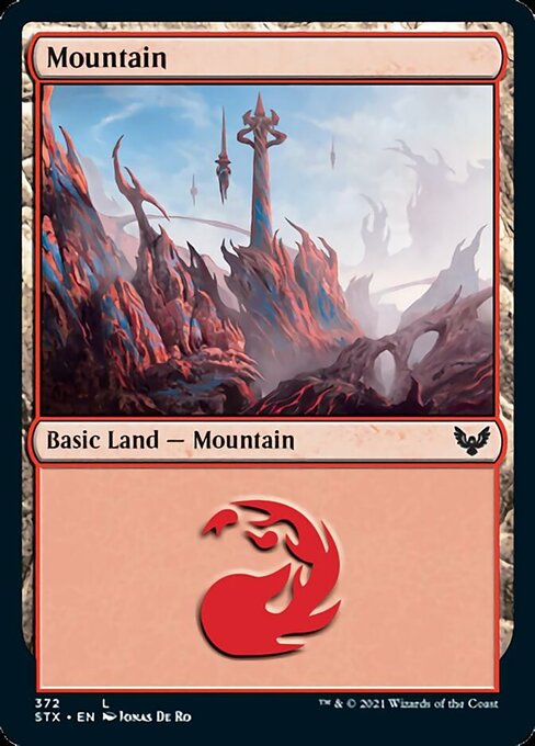 Mountain (372) (Strixhaven) Near Mint Foil