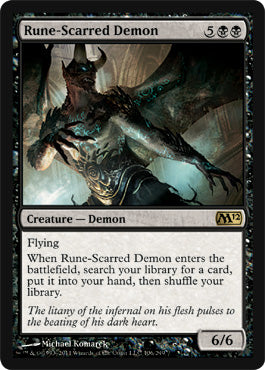 Rune-Scarred Demon (Magic 2012 Core Set) Light Play