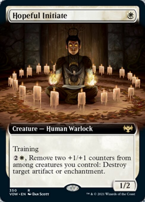 Hopeful Initiate (Extended Art) (Innistrad: Crimson Vow) Light Play Foil