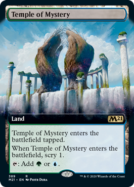 Temple of Mystery (Extended Art) (Magic 2021 Core Set) Light Play Foil