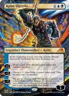 Kaito Shizuki (Borderless) (Kamigawa: Neon Dynasty) Near Mint Foil