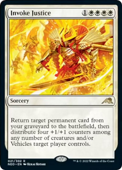 Invoke Justice (Kamigawa: Neon Dynasty) Light Play