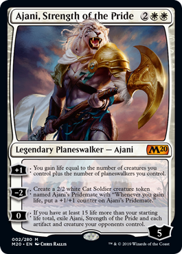 Ajani, Strength of the Pride (Magic 2020 Core Set) Medium Play