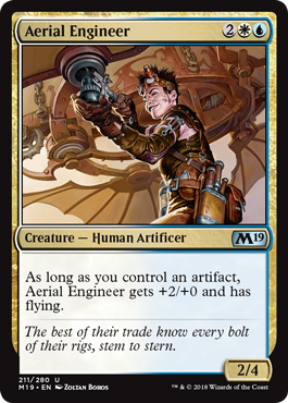 Aerial Engineer (Magic 2019 Core Set) Light Play