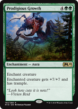 Prodigious Growth (Magic 2019 Core Set) Medium Play