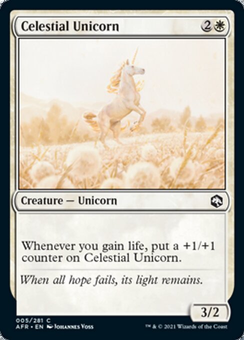 Celestial Unicorn (Adventures in the Forgotten Realms) Light Play Foil
