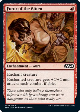 Furor of the Bitten (Magic 2021 Core Set) Medium Play Foil