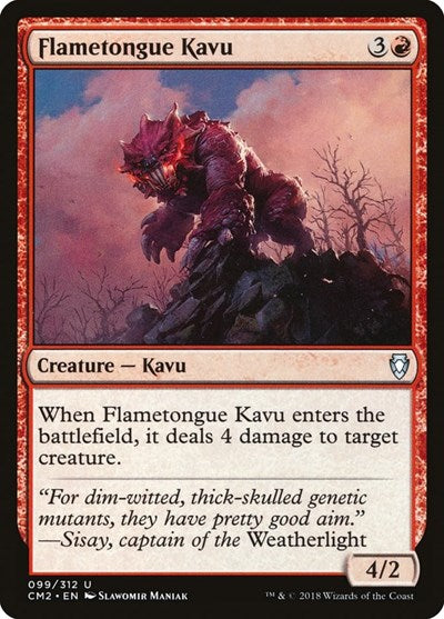 Flametongue Kavu (Commander Anthology Volume II) Light Play
