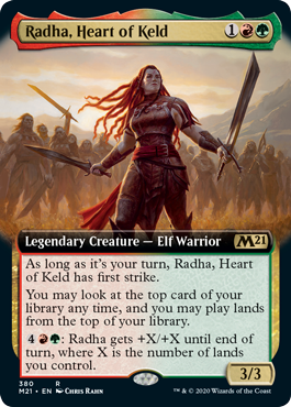 Radha, Heart of Keld (Extended Art) (Magic 2021 Core Set) Near Mint Foil