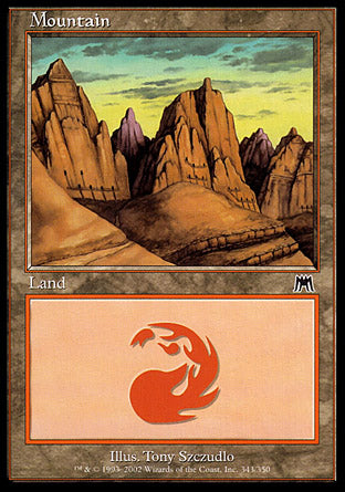 Mountain (343) (Onslaught) Light Play Foil